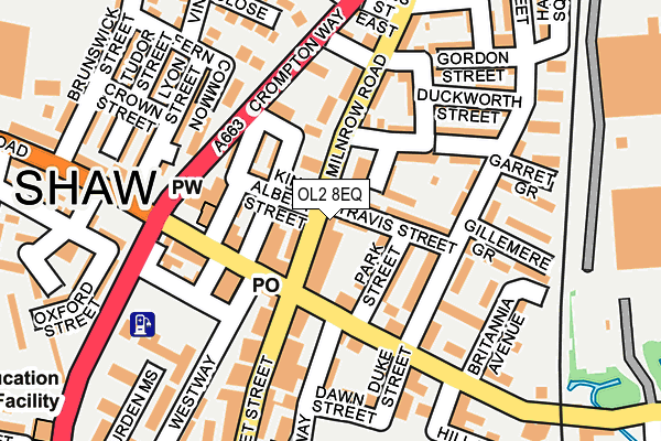 OL2 8EQ map - OS OpenMap – Local (Ordnance Survey)