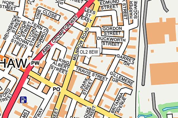 OL2 8EW map - OS OpenMap – Local (Ordnance Survey)