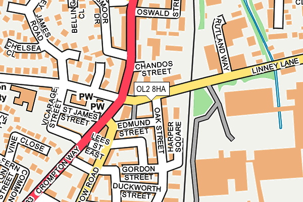 OL2 8HA map - OS OpenMap – Local (Ordnance Survey)