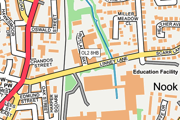 OL2 8HB map - OS OpenMap – Local (Ordnance Survey)