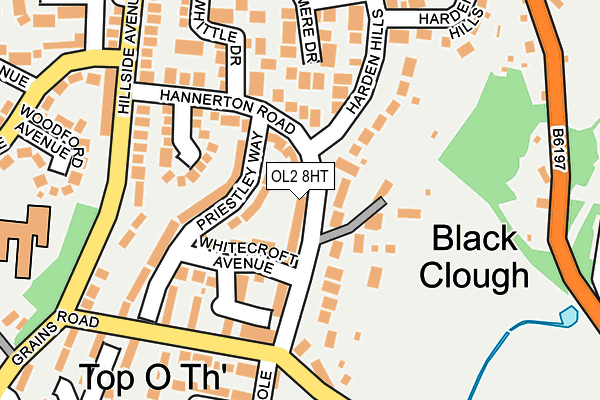 OL2 8HT map - OS OpenMap – Local (Ordnance Survey)