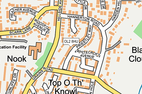 OL2 8HU map - OS OpenMap – Local (Ordnance Survey)