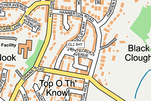 OL2 8HY map - OS OpenMap – Local (Ordnance Survey)