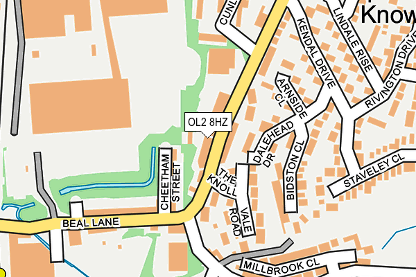 OL2 8HZ map - OS OpenMap – Local (Ordnance Survey)