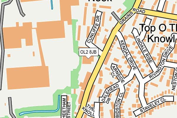 OL2 8JB map - OS OpenMap – Local (Ordnance Survey)