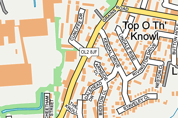 OL2 8JF map - OS OpenMap – Local (Ordnance Survey)