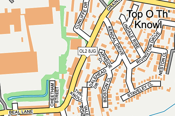 OL2 8JG map - OS OpenMap – Local (Ordnance Survey)
