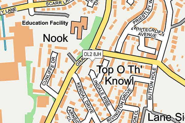OL2 8JH map - OS OpenMap – Local (Ordnance Survey)
