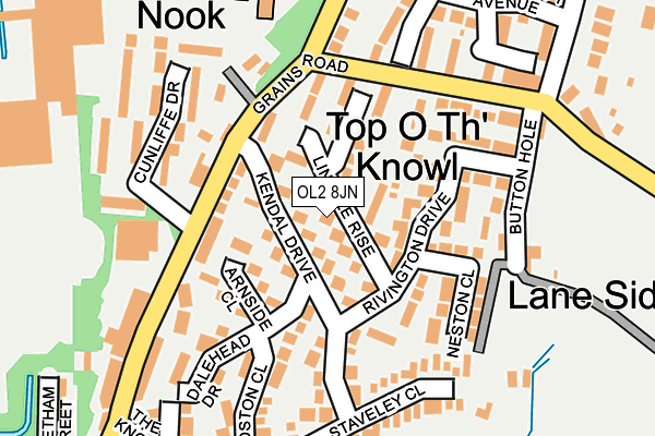 OL2 8JN map - OS OpenMap – Local (Ordnance Survey)