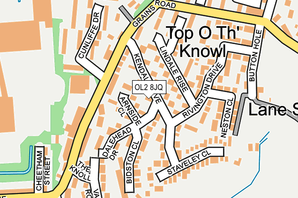 OL2 8JQ map - OS OpenMap – Local (Ordnance Survey)