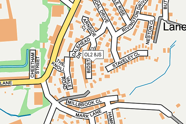 OL2 8JS map - OS OpenMap – Local (Ordnance Survey)