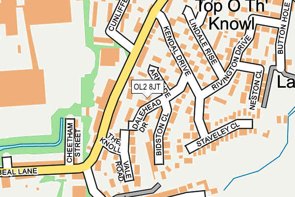 OL2 8JT map - OS OpenMap – Local (Ordnance Survey)