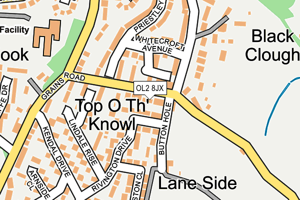 OL2 8JX map - OS OpenMap – Local (Ordnance Survey)