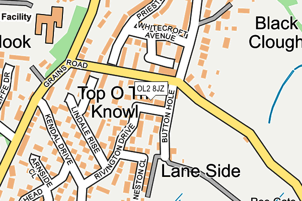 OL2 8JZ map - OS OpenMap – Local (Ordnance Survey)
