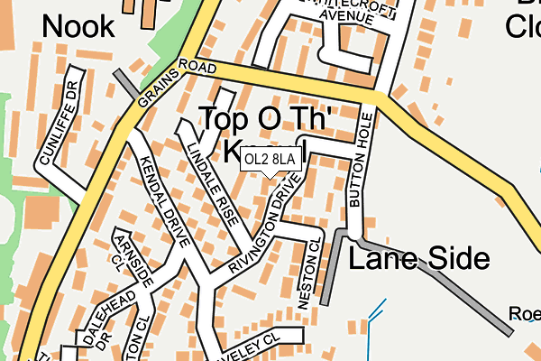 OL2 8LA map - OS OpenMap – Local (Ordnance Survey)