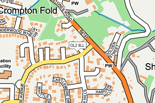 OL2 8LL map - OS OpenMap – Local (Ordnance Survey)