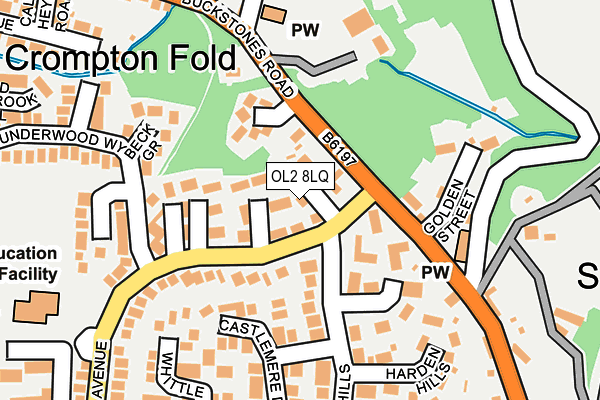 OL2 8LQ map - OS OpenMap – Local (Ordnance Survey)