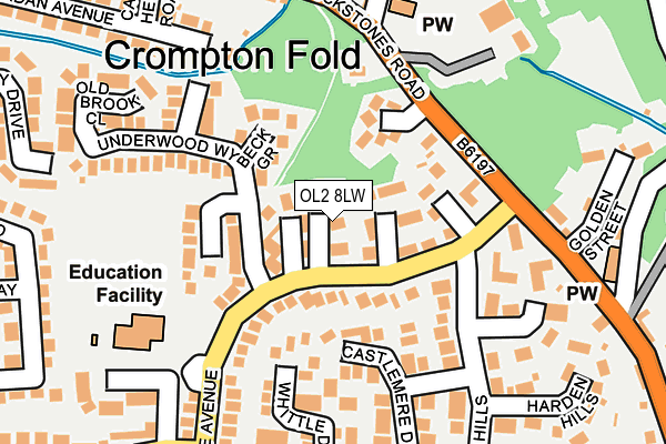 OL2 8LW map - OS OpenMap – Local (Ordnance Survey)