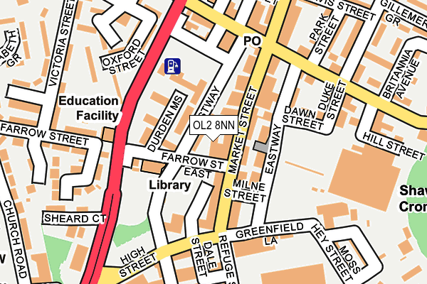 OL2 8NN map - OS OpenMap – Local (Ordnance Survey)