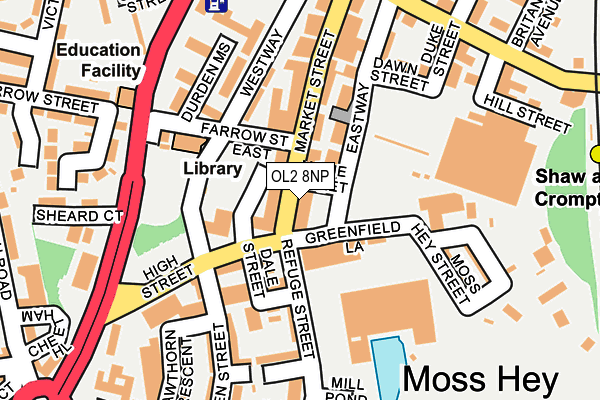 OL2 8NP map - OS OpenMap – Local (Ordnance Survey)