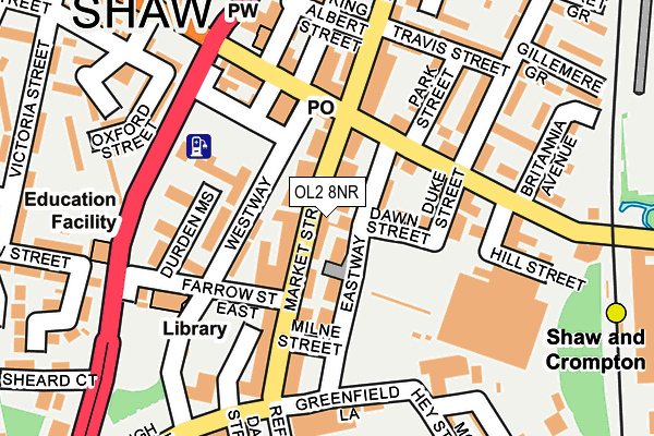 OL2 8NR map - OS OpenMap – Local (Ordnance Survey)