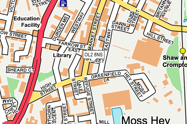 OL2 8NS map - OS OpenMap – Local (Ordnance Survey)