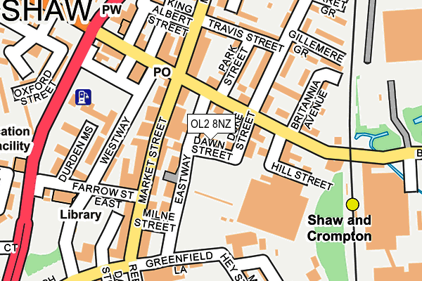 OL2 8NZ map - OS OpenMap – Local (Ordnance Survey)