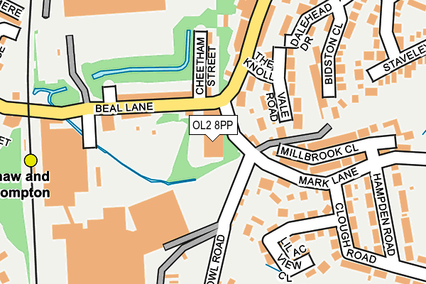 OL2 8PP map - OS OpenMap – Local (Ordnance Survey)