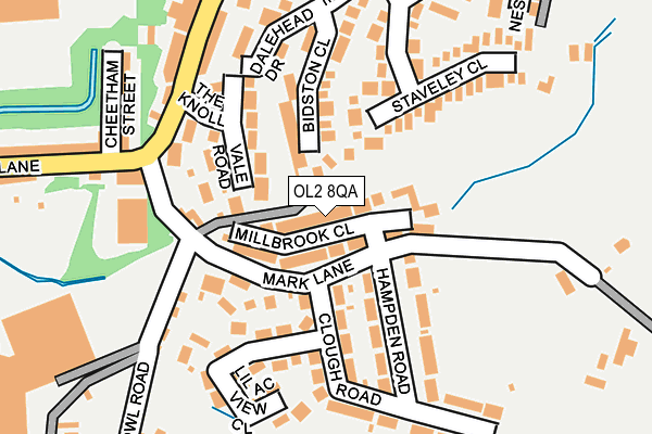 OL2 8QA map - OS OpenMap – Local (Ordnance Survey)