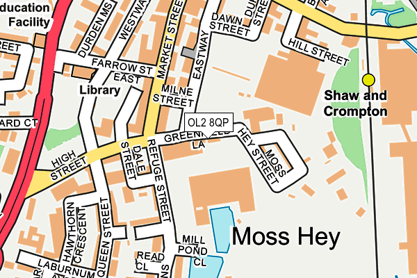 OL2 8QP map - OS OpenMap – Local (Ordnance Survey)