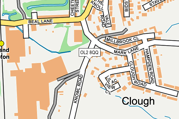 OL2 8QQ map - OS OpenMap – Local (Ordnance Survey)