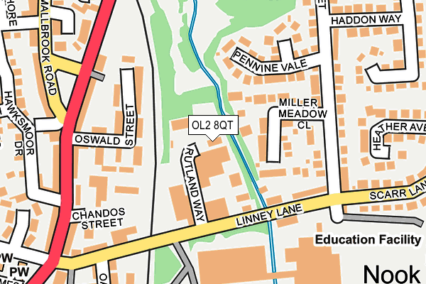 OL2 8QT map - OS OpenMap – Local (Ordnance Survey)