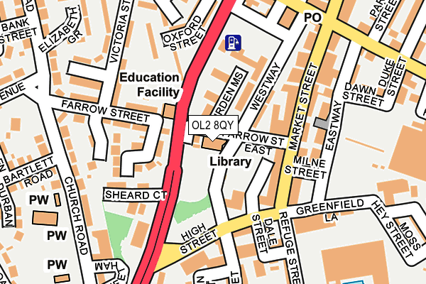 OL2 8QY map - OS OpenMap – Local (Ordnance Survey)