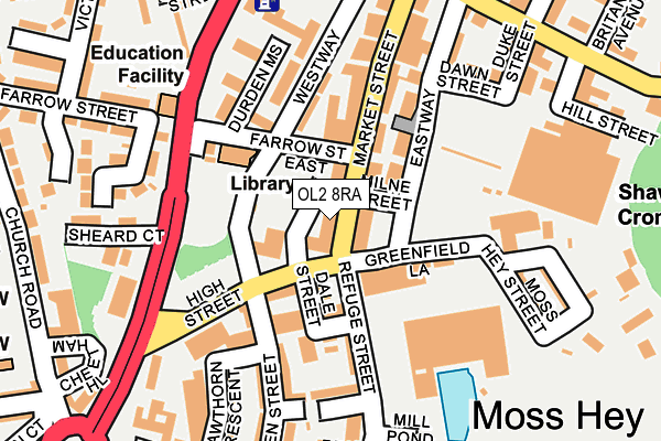 OL2 8RA map - OS OpenMap – Local (Ordnance Survey)