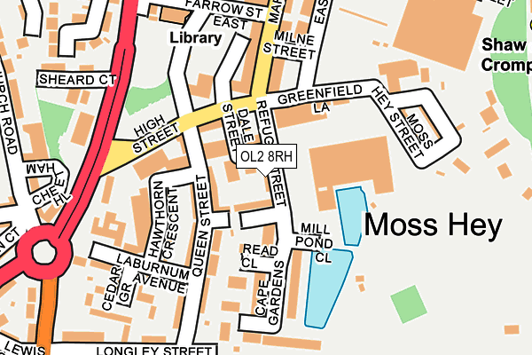 OL2 8RH map - OS OpenMap – Local (Ordnance Survey)