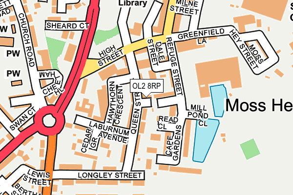 OL2 8RP map - OS OpenMap – Local (Ordnance Survey)