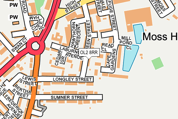 OL2 8RR map - OS OpenMap – Local (Ordnance Survey)