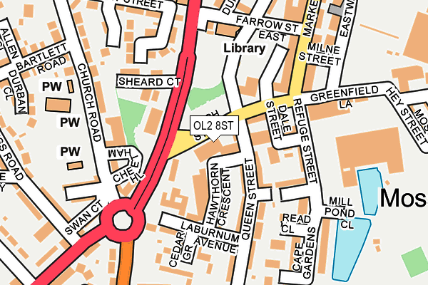 OL2 8ST map - OS OpenMap – Local (Ordnance Survey)