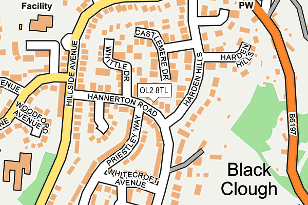 OL2 8TL map - OS OpenMap – Local (Ordnance Survey)