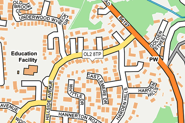 OL2 8TP map - OS OpenMap – Local (Ordnance Survey)