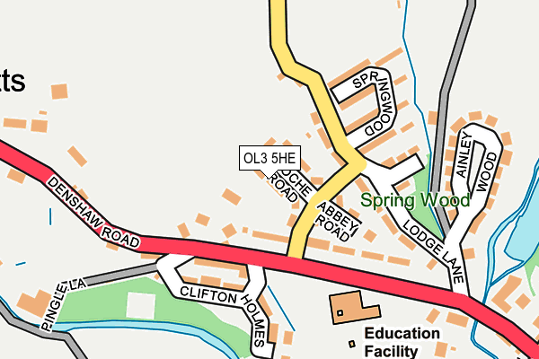 OL3 5HE map - OS OpenMap – Local (Ordnance Survey)