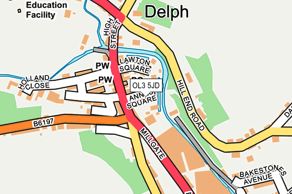 OL3 5JD map - OS OpenMap – Local (Ordnance Survey)