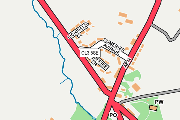 OL3 5SE map - OS OpenMap – Local (Ordnance Survey)