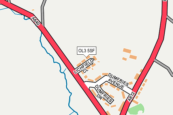 OL3 5SF map - OS OpenMap – Local (Ordnance Survey)