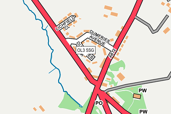 OL3 5SG map - OS OpenMap – Local (Ordnance Survey)