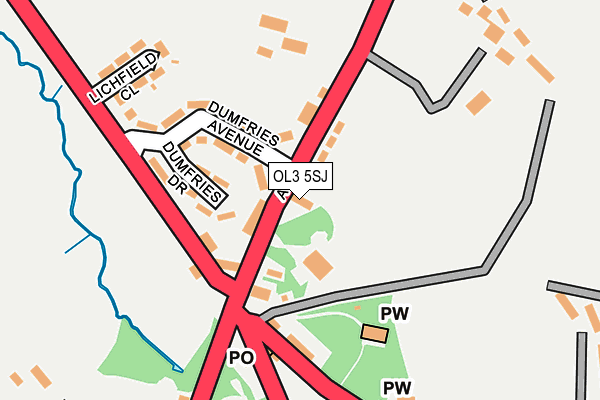 OL3 5SJ map - OS OpenMap – Local (Ordnance Survey)
