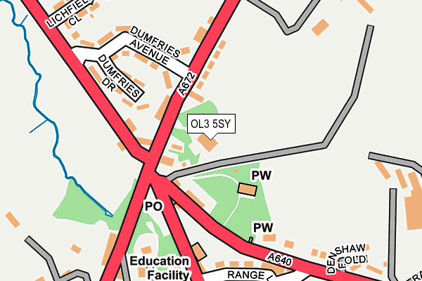 OL3 5SY map - OS OpenMap – Local (Ordnance Survey)