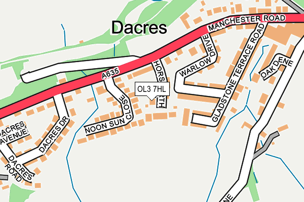 OL3 7HL map - OS OpenMap – Local (Ordnance Survey)