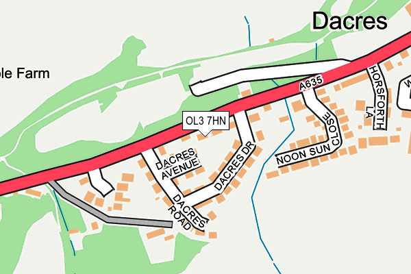 OL3 7HN map - OS OpenMap – Local (Ordnance Survey)