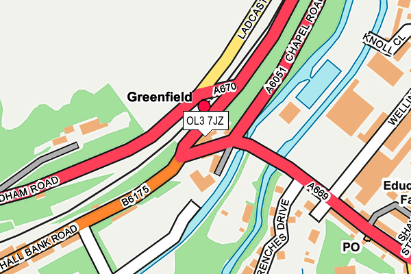 OL3 7JZ map - OS OpenMap – Local (Ordnance Survey)
